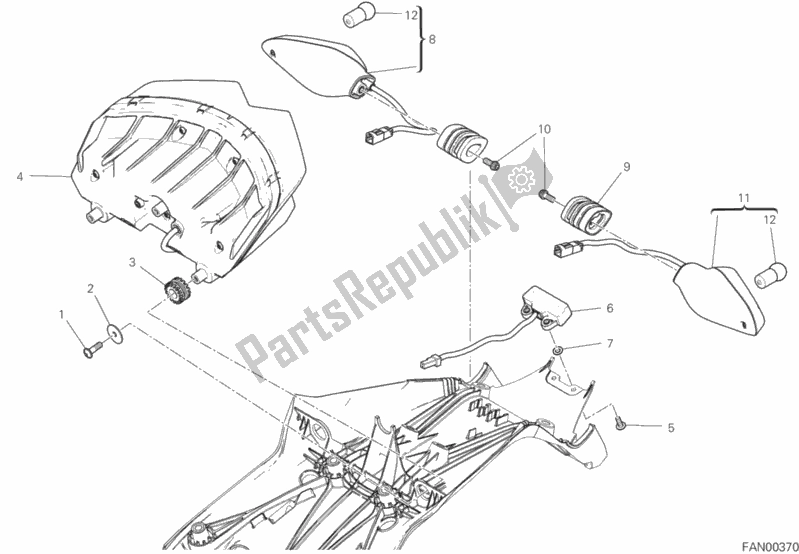 Toutes les pièces pour le Feu Arrière du Ducati Multistrada 950 S Touring USA 2020